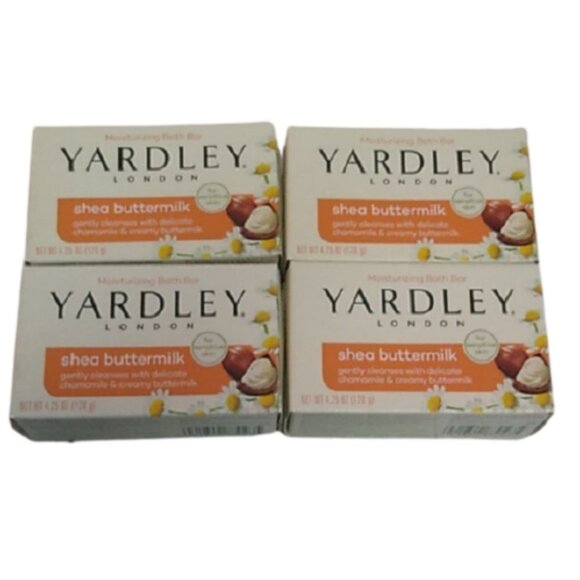 Yardley London Shea Buttermilk 4 Soap Bars - Picture 1 of 5